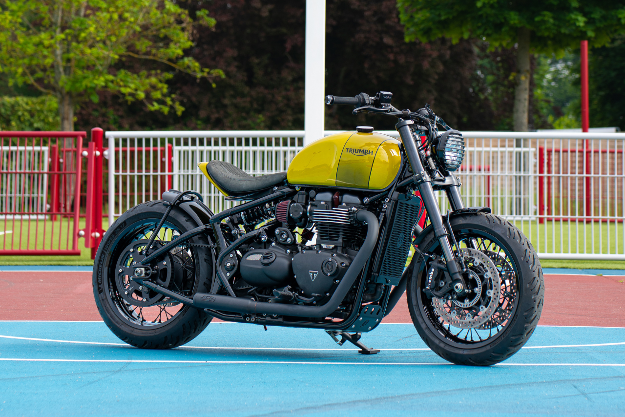 Triumph 1200 Bobber Citron préparé par FCR Original