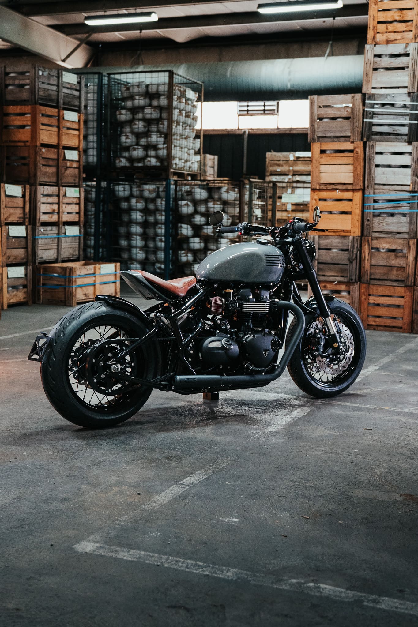 Triumph Bobber préparée par FCR Original, finitions sur mesure