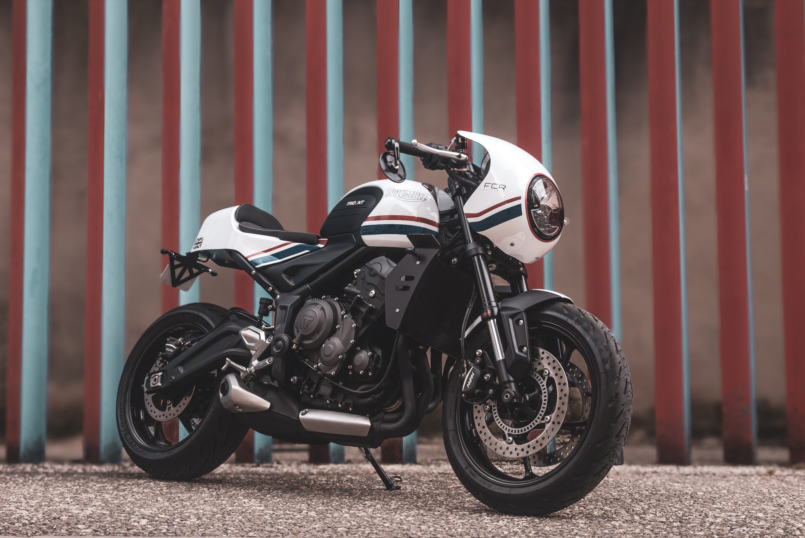 Triumph Trident 660 custom préparée par FCR Original, vue de profil